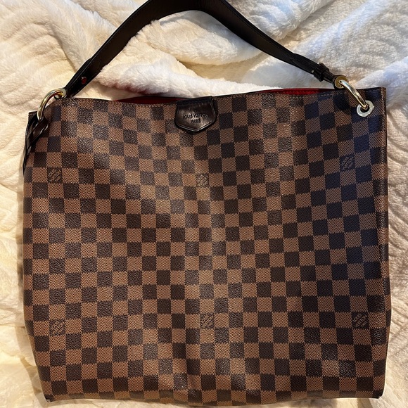 Authentic LOUIS VUITTON GRACEFUL MM DAMIER EBENE - Picture 1 of 11